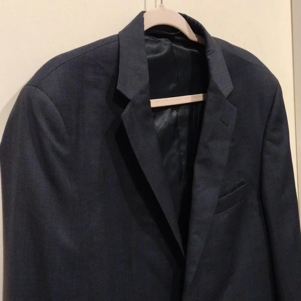 Jos. A. Bank Classic Men's Blue Wool Blend Blazer Suit Coat Size 42L Slim Fit